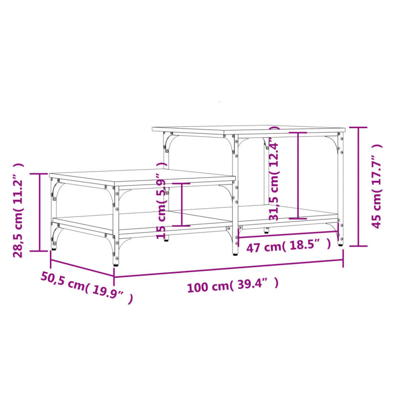 Marvelwood Four Leg Coffee Table, Black