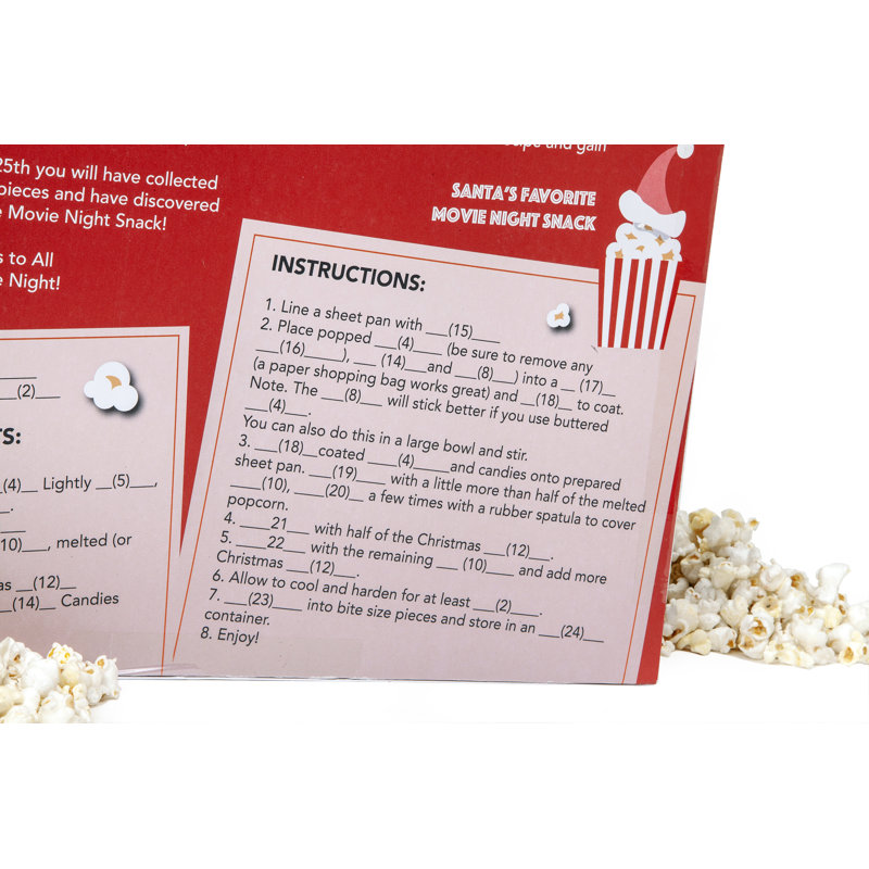 Wabash Valley Farms Santa #39 s Secret Snack Popcorn Advent Calendar Wayfair