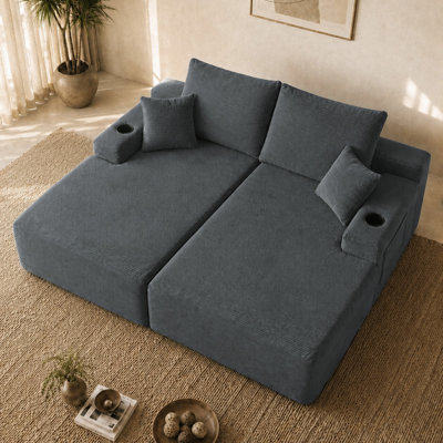 Canapé modulaire 69 po Cloud, méridienne en L avec méridienne en R et assise profonde et confortable canapé 2 places