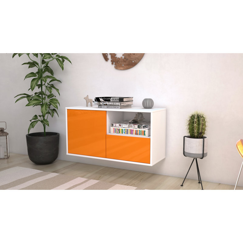 Garibaldi TV Stand, Orange / Matte White