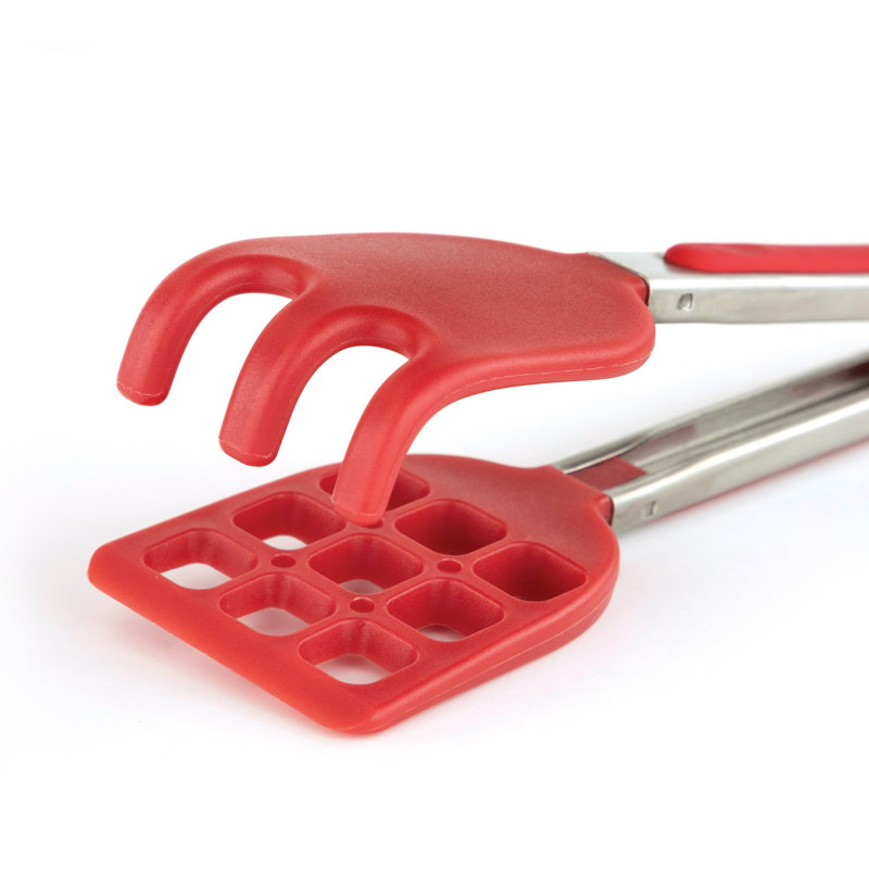 Waffle Tongs, Stainless Steel/Cayenne