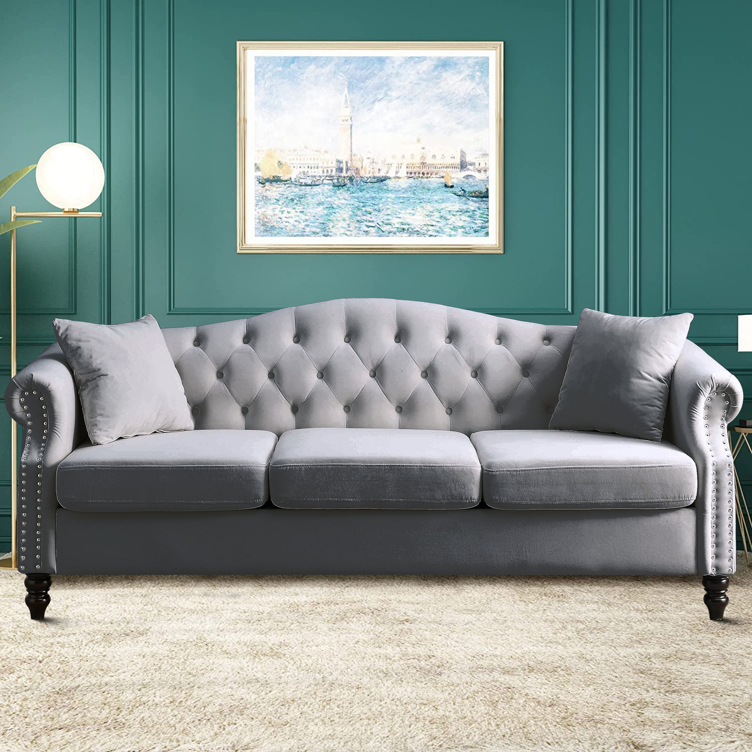 House of Hampton® Graelyn 79.01'' Velvet Sofa | Wayfair