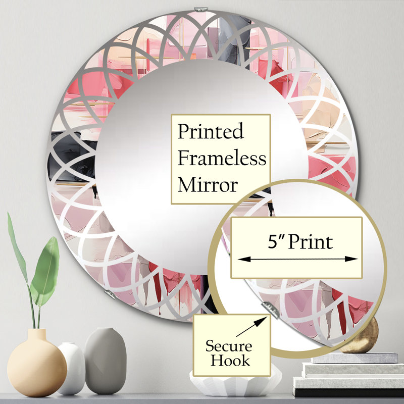 Miroir mural rond Fashion Glam, 24 po x 24 po