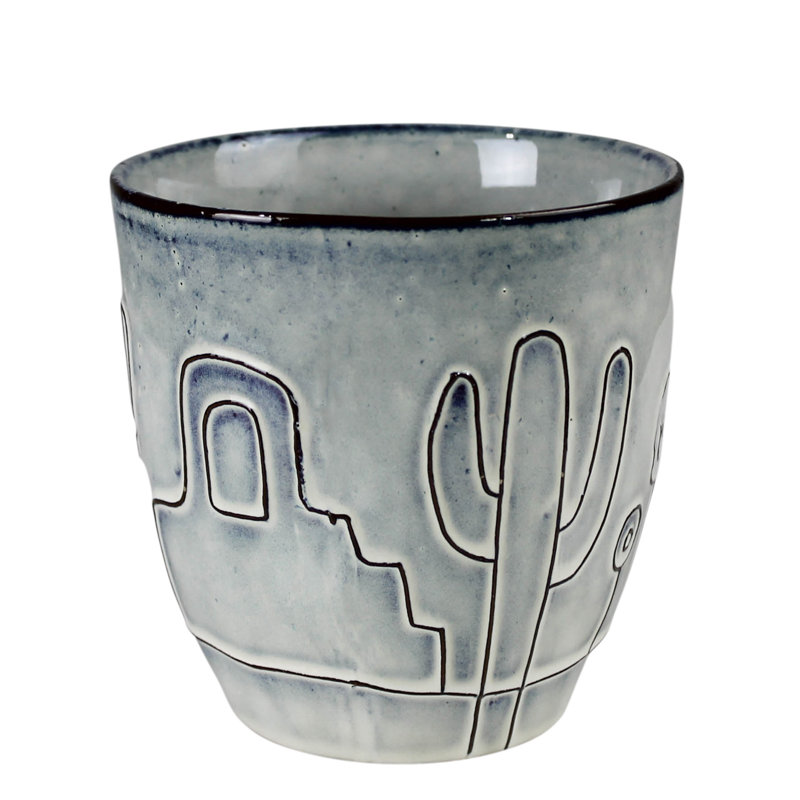 Angeleque Cactus Cachepot, 4.75" H x 4.75" W x 4.75" D