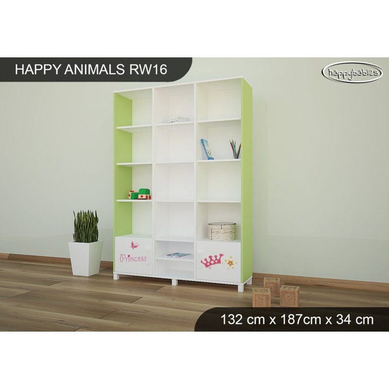 187cm H X 132cm W Kids Bookcase, Green