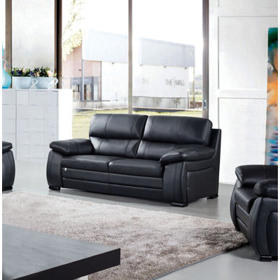 Ugarte 67" Genuine Leather Pillow Top Arm Loveseat