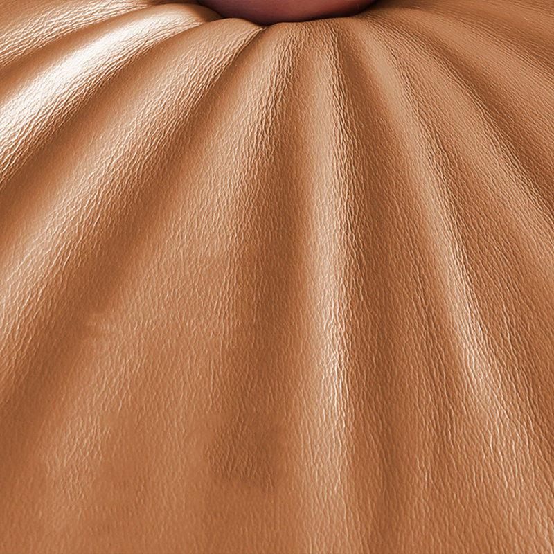 Causeuse coussin orange en cuir véritable, Orange