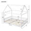 Wood House Bed with Guardrail and LED-1506898084