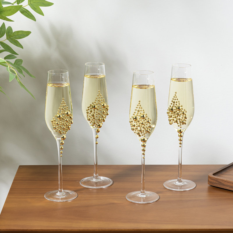 Gold Pearl 177.4ml Glass Flute
