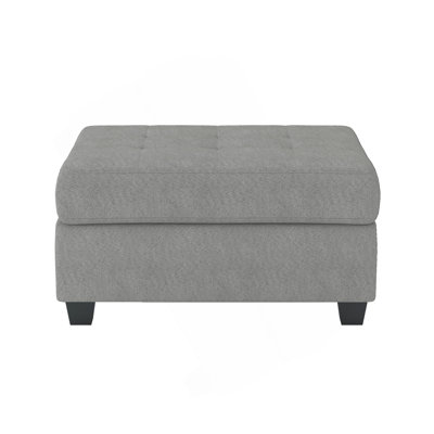 Repose-pieds capitonné en microfibre gris avec rangement capitonné 1 pièce Modern Living Furniture