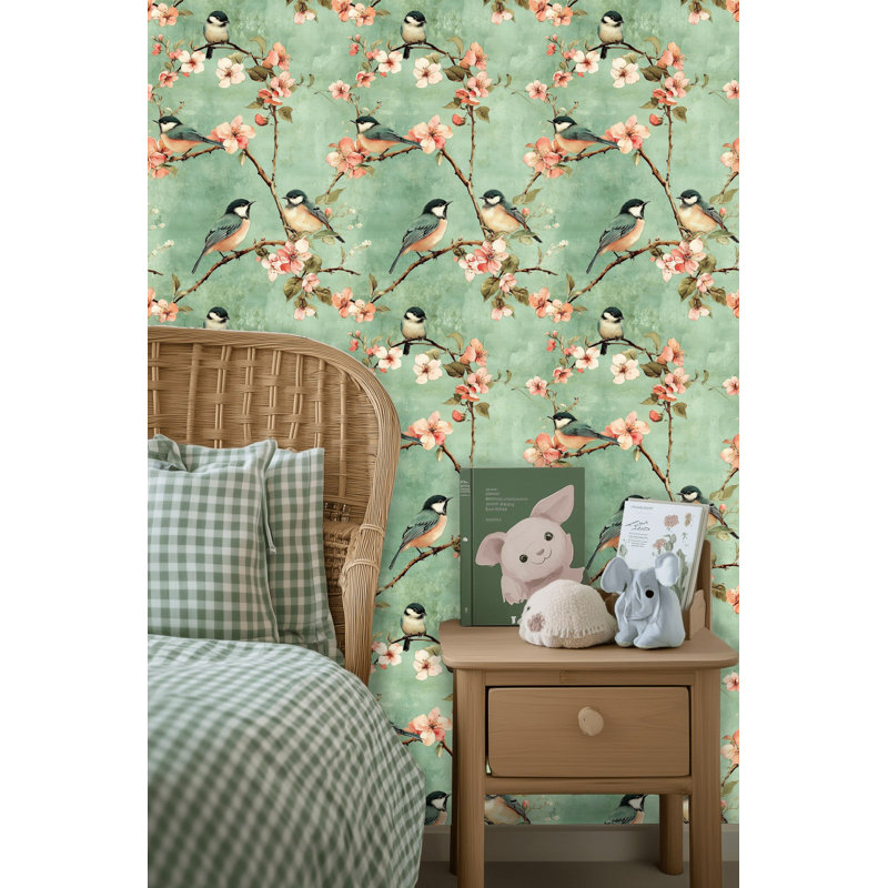 Papier peint à motif d'oiseaux