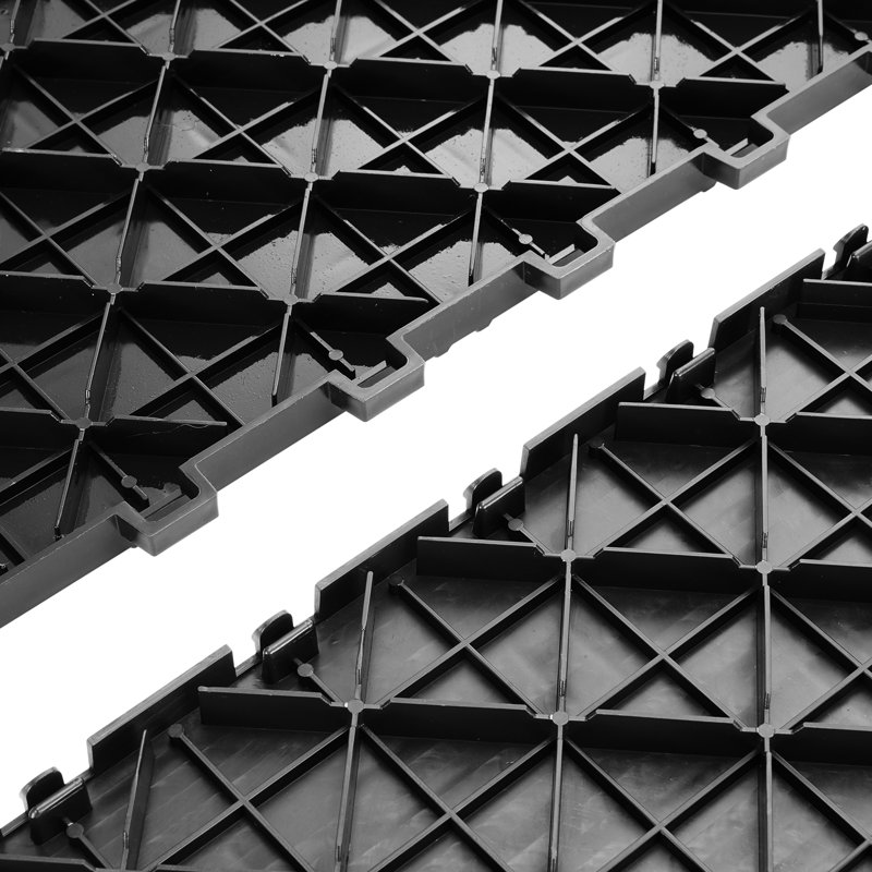Carreaux de sol de garage à emboîtement 12 po x 12 po, Noir