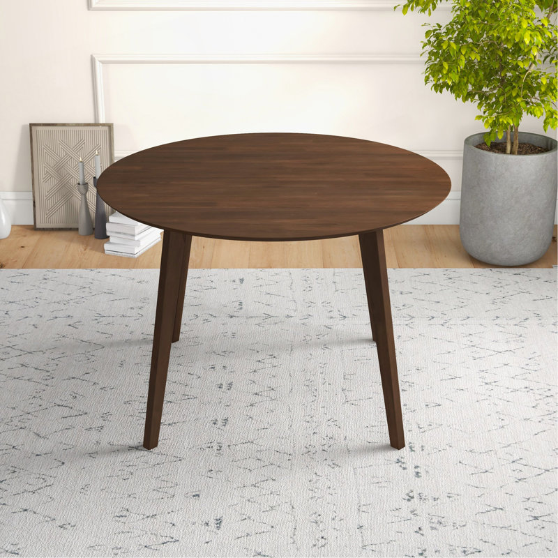 Table de salle à manger Paloma Mid-Century, Brun, H 29,5 po x L 43 po x l 42,5 po, Brun