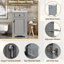 Meuble-lavabo de salle de bain avec lavabo en céramique, porte à fermeture douce, tablette réglable et support de rangement fixé à la porte - idéal pour les petites salles de bain-1954736137