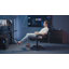 Fauteuil inclinable et ergonomique inclinable en tissu et jeu de course avec haut-parleurs Bluetooth et coussin lombaire à vibration-793459829