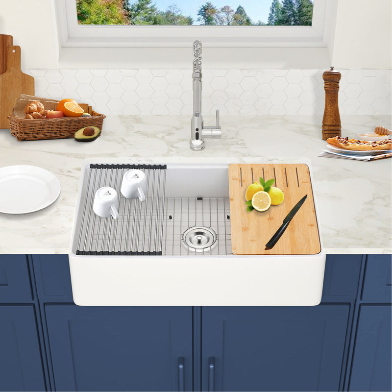 33 po X 20 po - Station de travail pour évier de cuisine - blanc, chaleur, teinture et égratignure, minimisation du bruit, enthousiasme facile à exciter