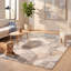 Tapis Magnolia Modern Circles géométrique bleu gris beige, lavable à la machine, antidérapant, à poils courts, pour l'intérieur et l'extérieur, adapté aux animaux domestiques, idéal pour le salon, la chambre, la salle à manger, l'entrée, le corridor ou le bureau.-680748762