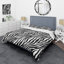 Ensemble de housse de couette en microfibre blanc / noir 3 pièces