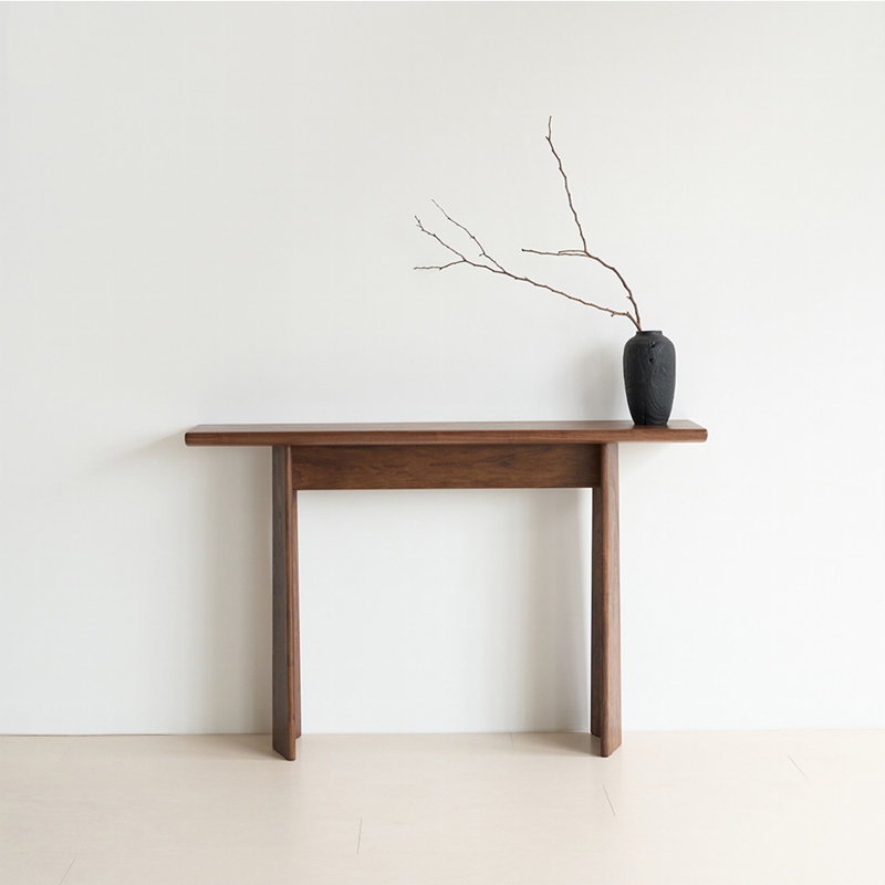Console en bois massif de style médiéval, H 34,6 po x l 47,2 po x P 13,3 po