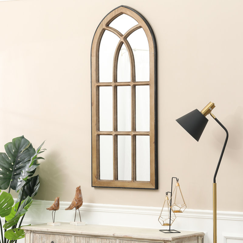 Kost Farmhouse Arched Window Wall Mirror