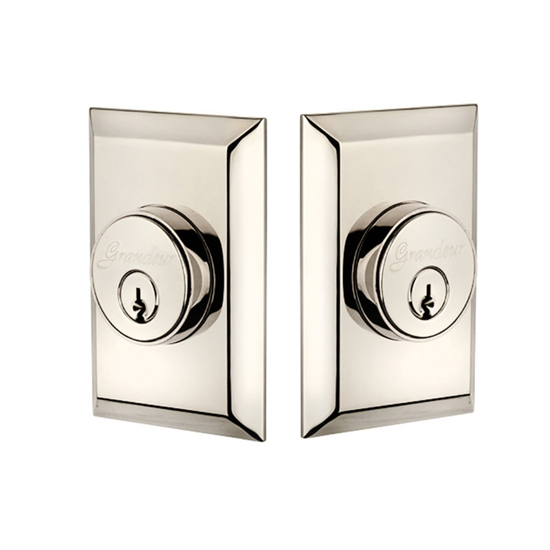 Pêne dormant double cylindre Fifth Avenue, 2.75", Nickel poli
