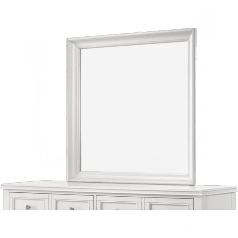 White Square Mirror, White