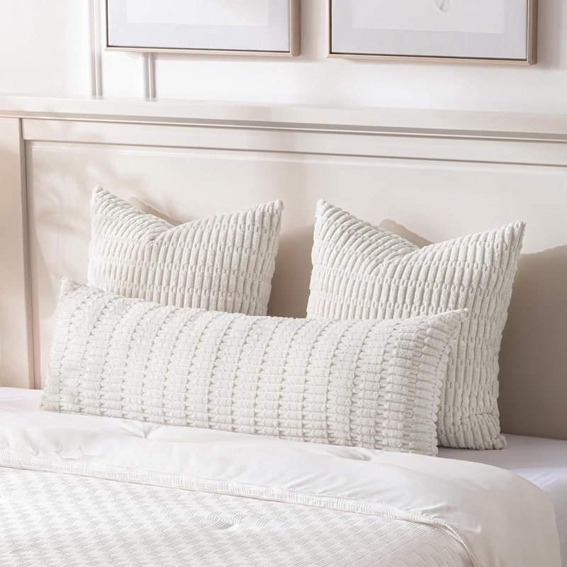 Cream Boho Long Body Lumbar Decorative Throw Pillow Cover 14X36 Inch