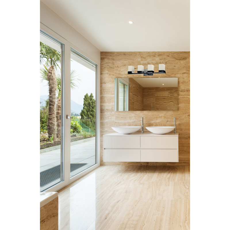 Éclairage pour salle de bain 4 lumières Lenya, Chrome