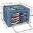 Sorbus Large Storage Box 2-Compartment Foldable with Window & Handles 2 Pack in Blue