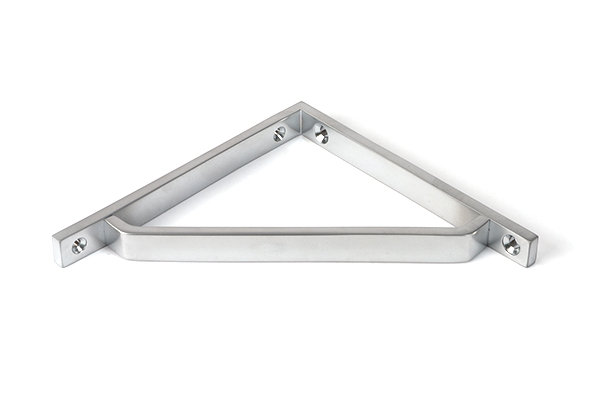 Barton Shelf Bracket, Satin Chrome, 15cm H x 5.9cm W x 1.5cm D
