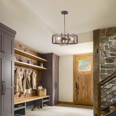 Lustre de style campagnard moderne à 3 lumières de 17,7 po avec cordon réglable