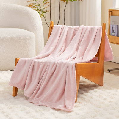 Soft All-Season Reversible Fleece Throw Blanket, 270GSM