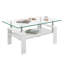 Rectangle Coffee Table, Tempered Glass Tabletop With MDF Layer, Modern Table For Living Room, Transparent Glass-1081972295