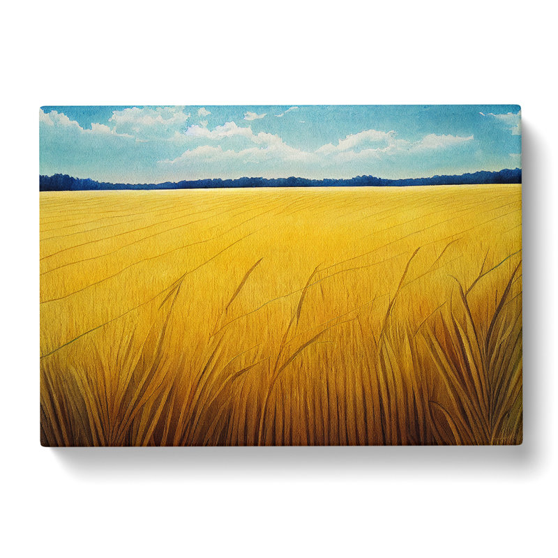 Watercolour Wheat Field Vol.3 - Wrapped Canvas