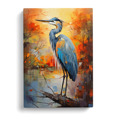 Heron Expressionism - Print on Canvas