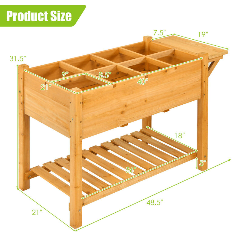 Puck Wood Elevated Planter