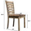 De 2 chaises de salle à manger, bois massif rustique moderne à dossier en échelle, coussin rembourré, brun grisâtre, bois facile à assembler avec motif, coussin pour la pièce