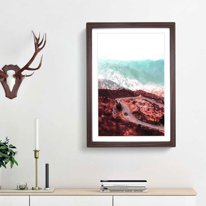Driving Through Georgia in Abstract - Picture Frame Graphic Art Print, 36cm H x 27cm W x 2cm D, Walnut Framed