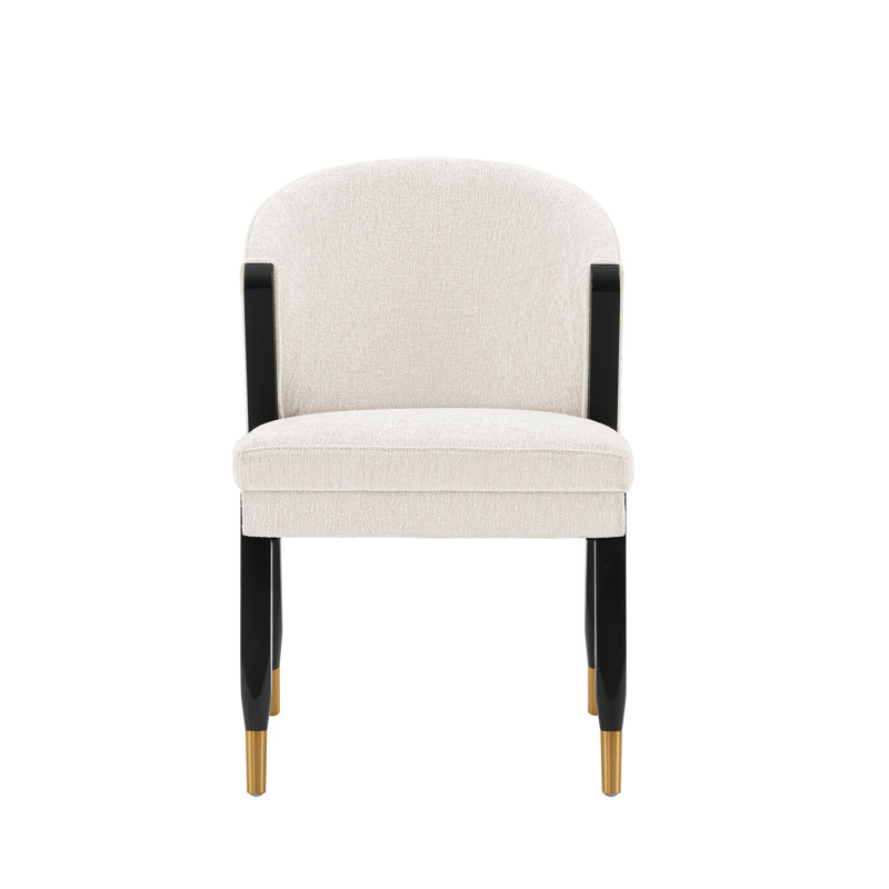 Lepine Chenille Side Chair Dining Chair, Cream, 1