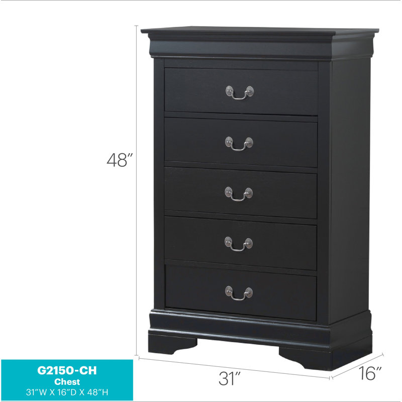 Commode Louisphillipe G2150-CH, Noir