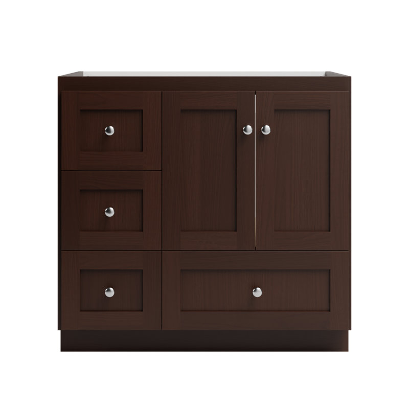 Armoire de salle de bain Shaker l 36 po x P 21 po x H 34,5 po Shader, Aulne foncé