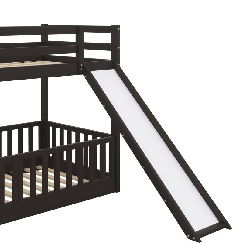 Twin-Over-Twin Bunk Bed With Slide And Ladder, Espresso