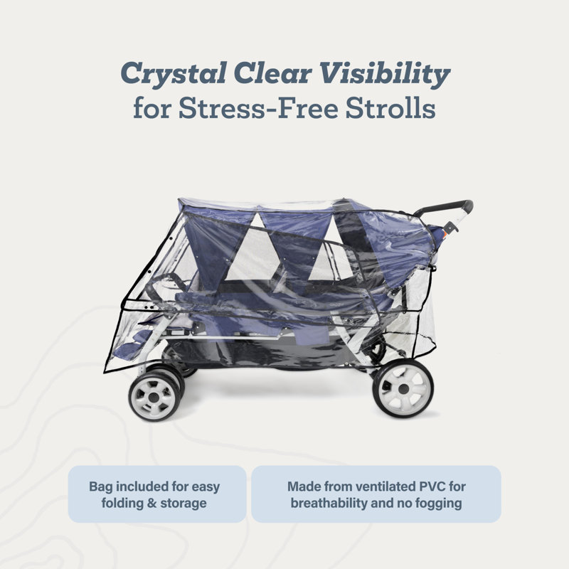 Foundations 6 Seat Stroller Rain Cover