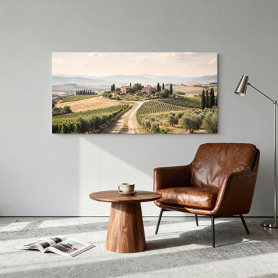 Ensemble de 1 tableau sur toile représentant un paysage toscan