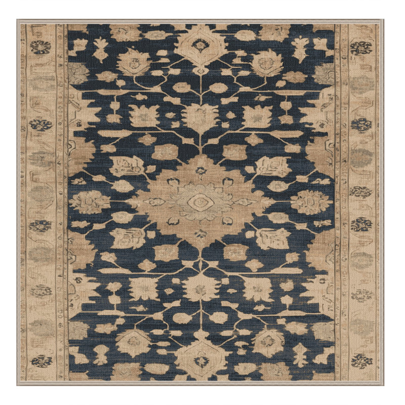 Tapis brun lavable à la machine, Carré 5 pi