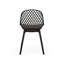 Chaises de jardin - Chaise Lily avec revêtement résistant aux intempéries et motif de losanges, noire, hauteur 82,7 cm. Structure stable en polypropylène noir, résistante aux intempéries, largeur 53,2 cm, profondeur 51,6 cm.