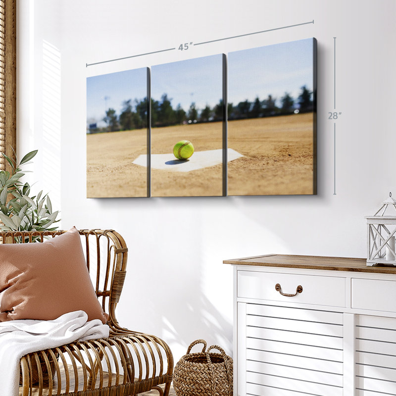 Impression sur toile Softball Base, H 28 po x l 45 po x P 1,25 po