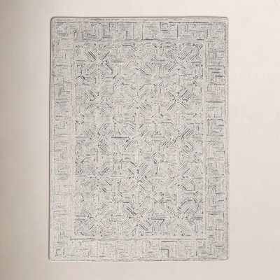 Joseph Navy Blue Hand-Tufted Wool Rug
