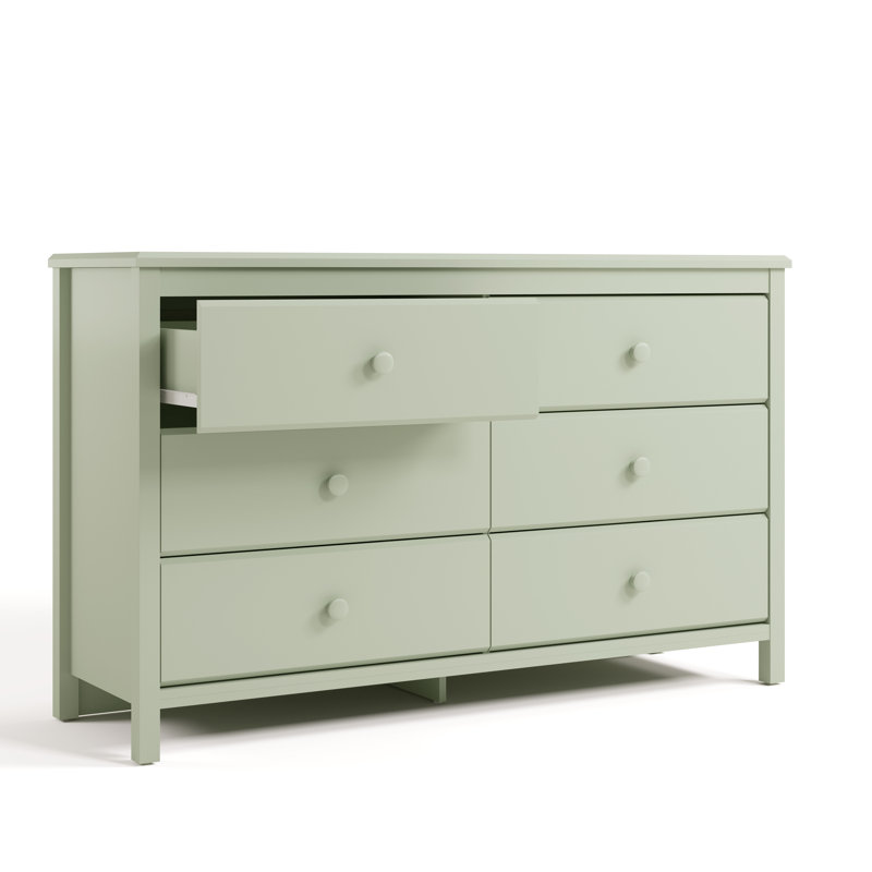 Alpine 6 Drawer Double Dresser, Sage