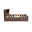 Lit plateforme très grand avec tête de lit multiple, abris, tiroirs en bois, finition antique, sommier sans sommier, espace de rangement généreux-1278969679